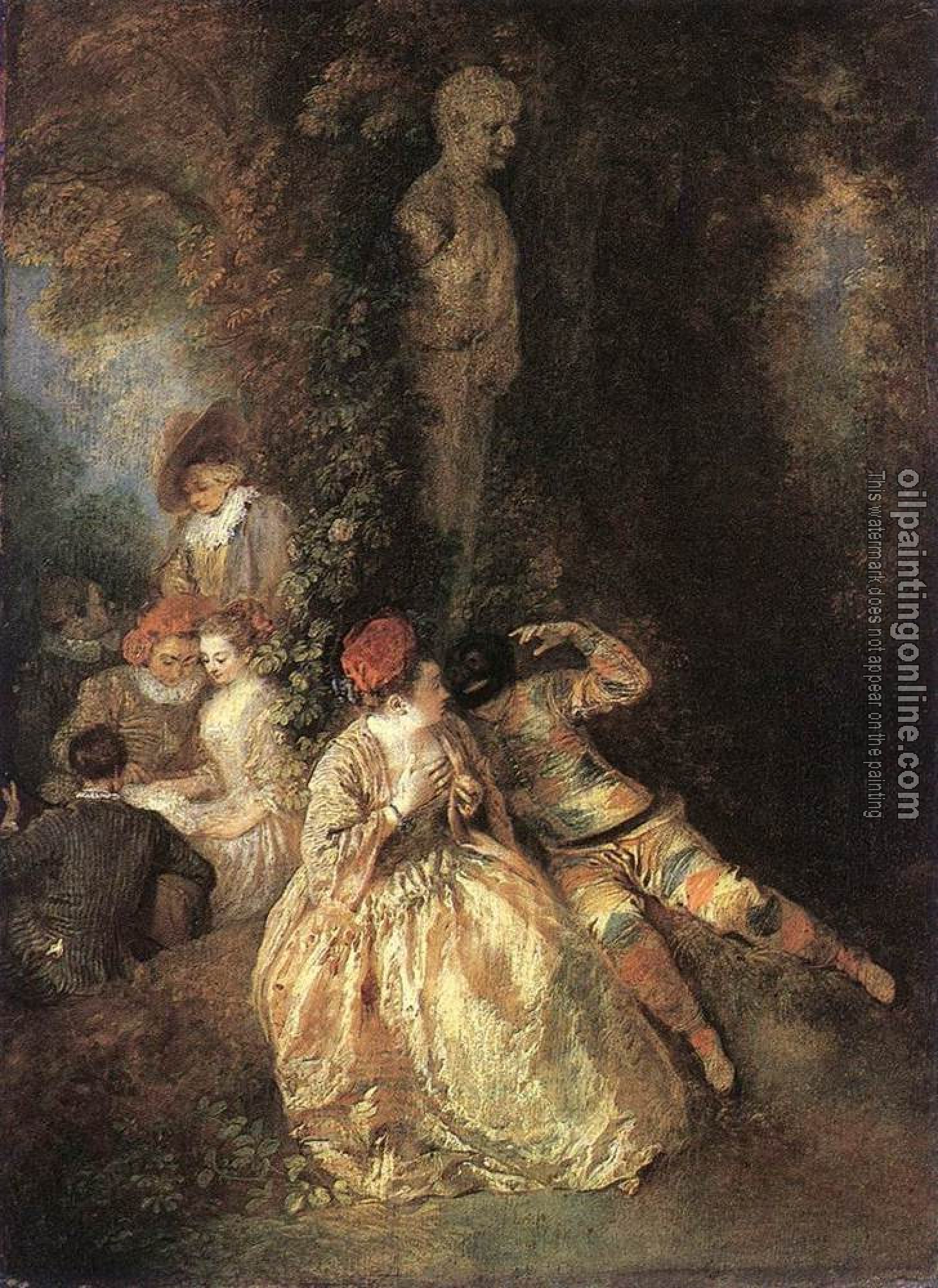 Watteau, Jean-Antoine - Harlequin and Columbine